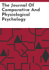 The_Journal_of_comparative_and_physiological_psychology